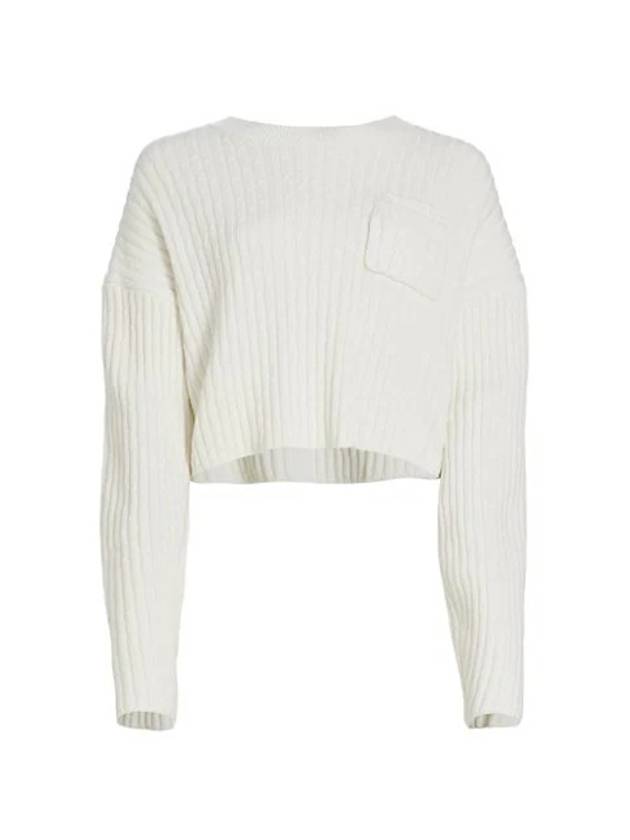 Caria Crop Cable Knit Top White - HELMUT LANG - BALAAN 2