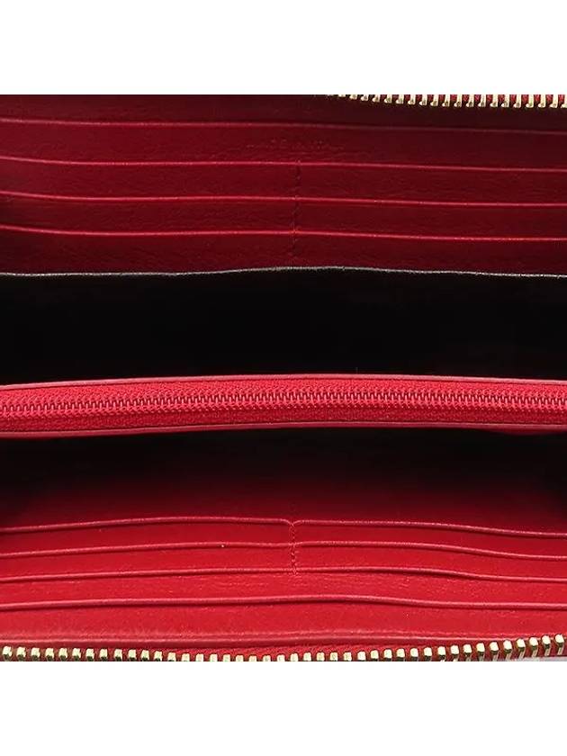 YSL Yip 352904 Red Leather Logo Stitch Zip up Long Wallet - SAINT LAURENT - BALAAN 3