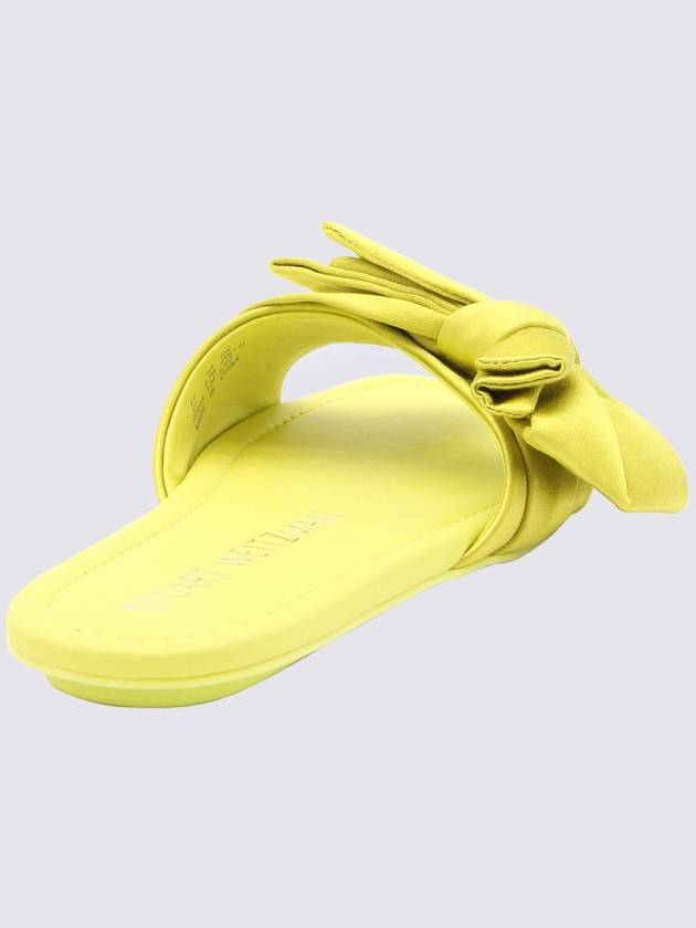 Stuart Weitzman Yellow Leather Loveknot Flat Sandals - STUART WEITZMAN - BALAAN 2