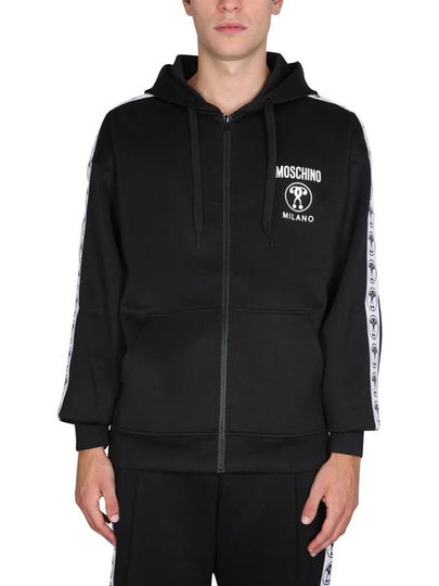 logo hooded jacket black - MOSCHINO - BALAAN 2