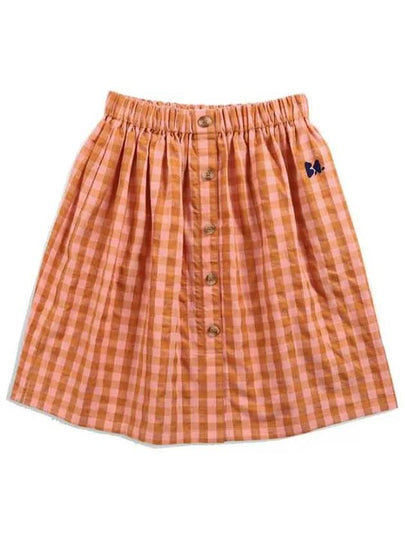 Kids Logo Check Skirt Orange 122AC093 810 - BOBO CHOSES - BALAAN 2