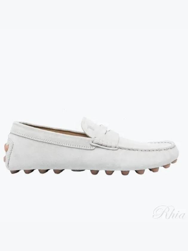 Gommino Bubble Suede Driving Shoes White - TOD'S - BALAAN 2