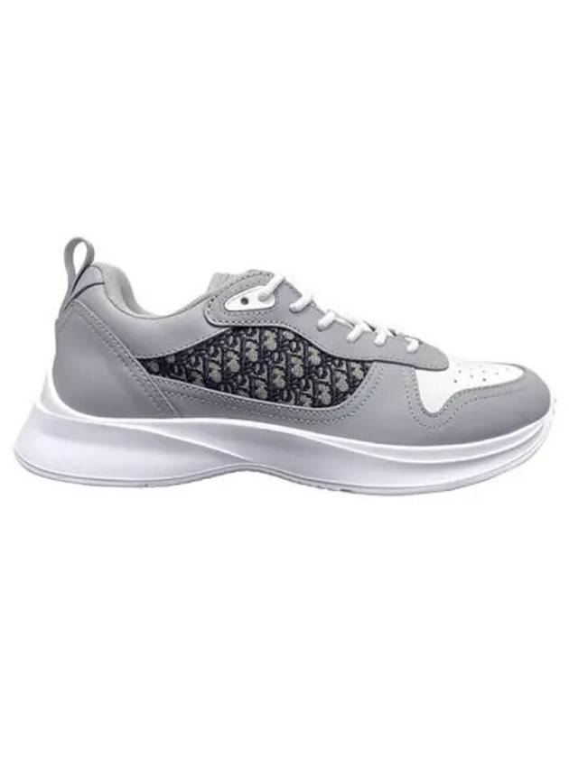 B25 Runner Smooth Calfskin Oblique Jacquard Low Top Sneakers White Grey - DIOR - BALAAN 2