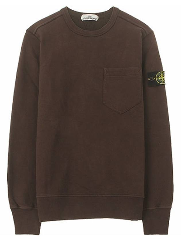 Waffen Patch Pocket Sweatshirt Dark Brown - STONE ISLAND - BALAAN 1