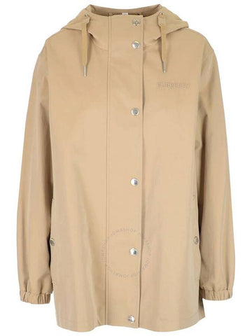 Burberry Hooded Cotton Gabardine Coat, Brand Size 12 (US Size 10) - BURBERRY - BALAAN 1