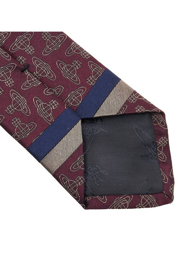 All Over Logo Jacquard Silk Tie Burgundy - VIVIENNE WESTWOOD - BALAAN 7