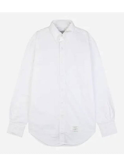 Men's Logo Patch Classic Cotton Long-Sleeve Shirt White - THOM BROWNE - BALAAN 2