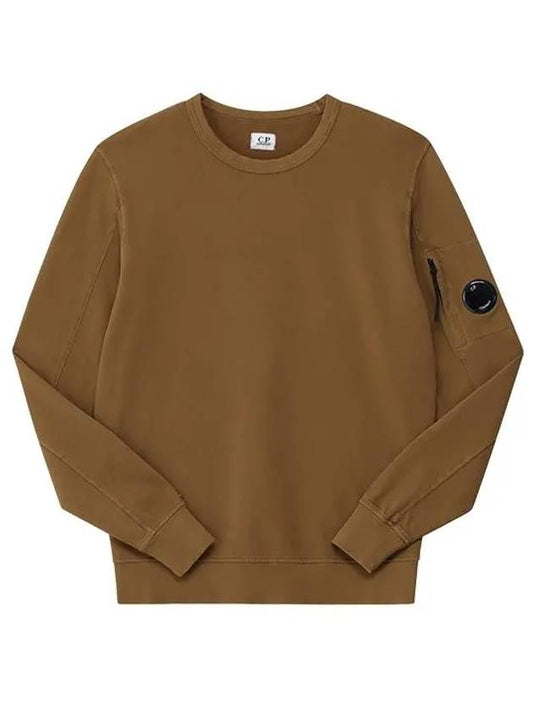 Lens Wappen Light Fleece Sweatshirt Brown - CP COMPANY - BALAAN 2