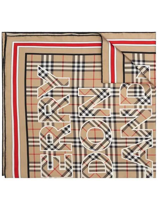 Silk Vintage Check Logo Print Scarf Archive Beige - BURBERRY - BALAAN 2