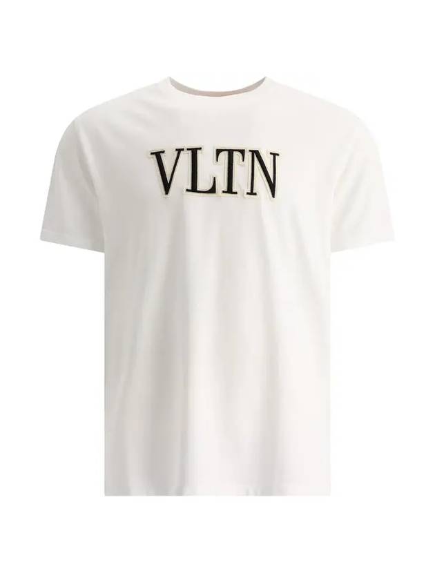 VLTN Logo Short Sleeve T-Shirt White - VALENTINO - BALAAN 1