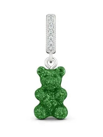 NOSTALGIA BEAR GREEN HAZE PAVE CONNECTOR SILVER Women s Charm 270464 - CRYSTAL HAZE - BALAAN 1