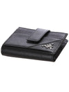 Logo Saffiano Leather Card Wallet Black - PRADA - BALAAN 5