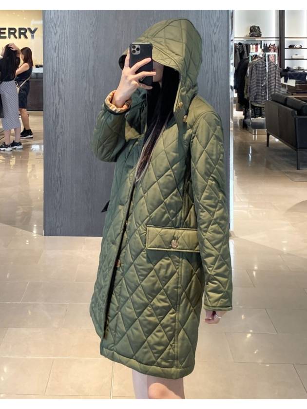 Dereham Long Quilted Parka Olive - BURBERRY - BALAAN 3