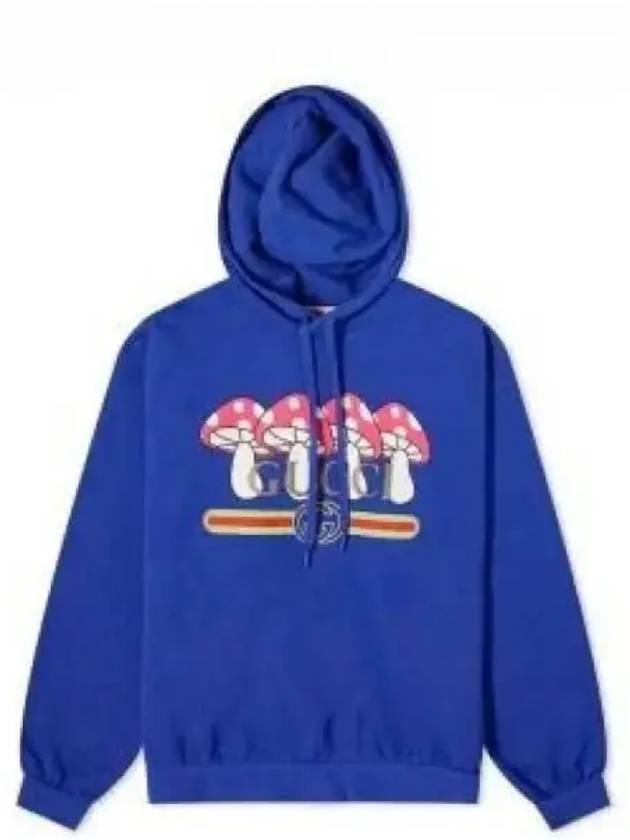 Mushroom Logo Hoodie Blue - GUCCI - BALAAN 2