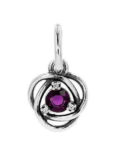 February Eternity Circle Dangle Bracelet Charm Silver Purple - PANDORA - BALAAN 1