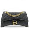 Women's Crush Logo Gold Chain Small Shoulder Bag Black - BALENCIAGA - BALAAN 3