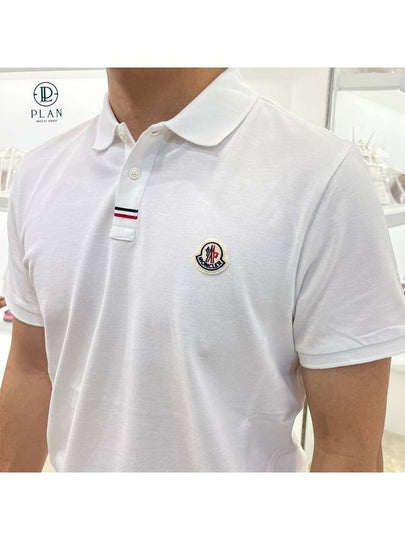 Logo Patch Short Sleeve Polo Shirt White - MONCLER - BALAAN 2