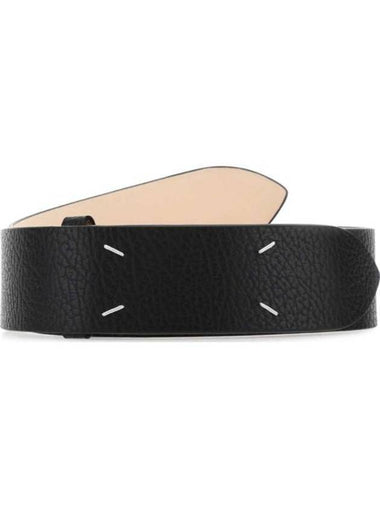 4 Stitch Leather Belt Black - MAISON MARGIELA - BALAAN 1