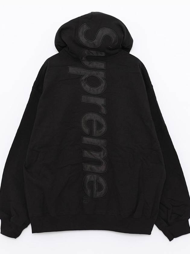 FW23SW88 BLACK satin applique hoodie - SUPREME - BALAAN 3