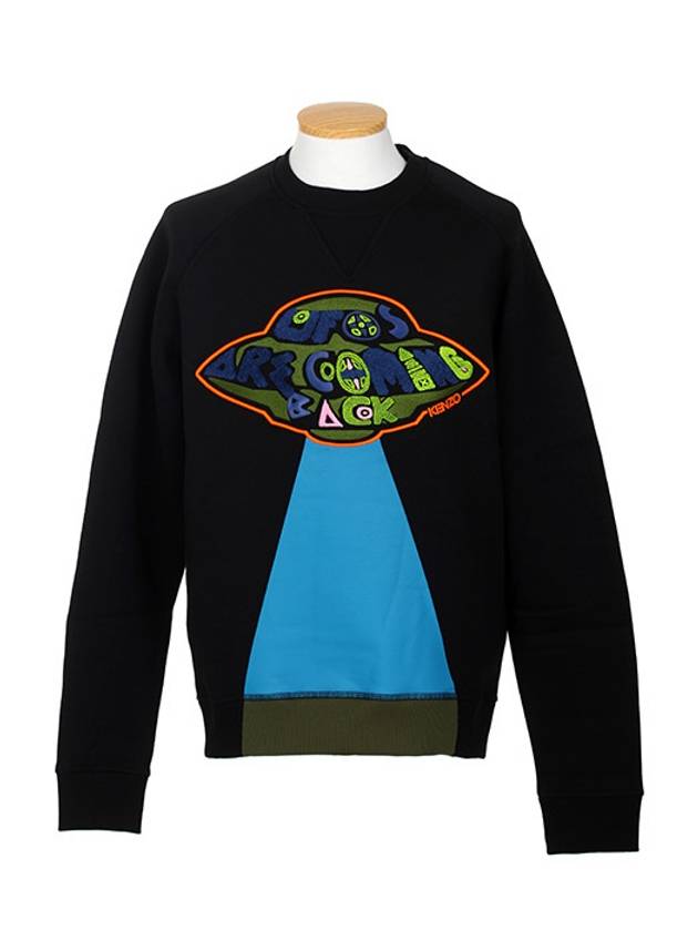 5SW096 4MB 99 Spaceship Patch Black Sweatshirt - KENZO - BALAAN 2