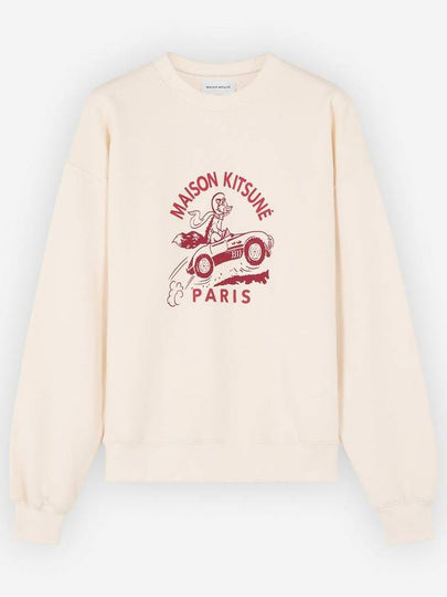 Women's Racing Fox Sweatshirt Beige - MAISON KITSUNE - BALAAN 2