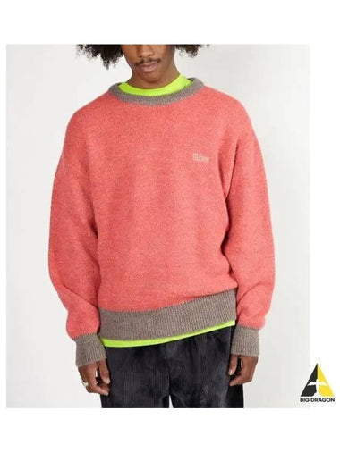 U Brushed mohair crew neck knit pink - ARIES - BALAAN 1