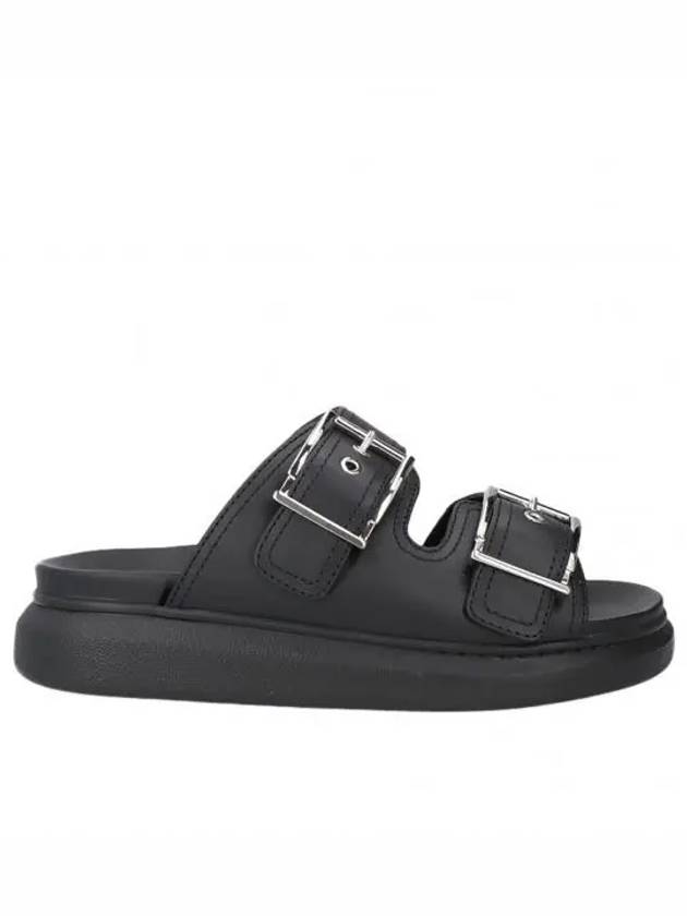 Double Buckle Strap Slippers Black - ALEXANDER MCQUEEN - BALAAN 2