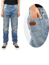 Distress Straight Jeans Blue - TOM FORD - BALAAN 2