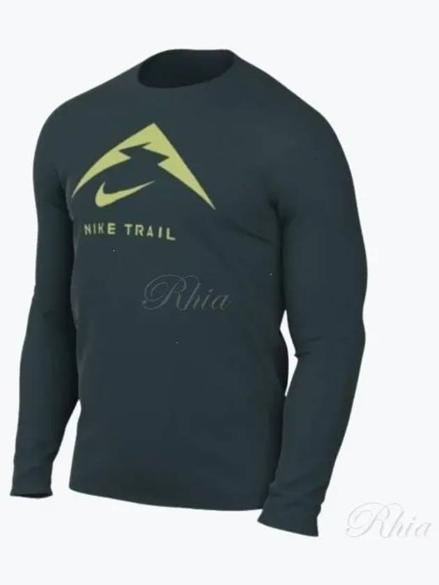 Men's Dri Fit Trail Long Sleeve T-Shirt Navy - NIKE - BALAAN 2