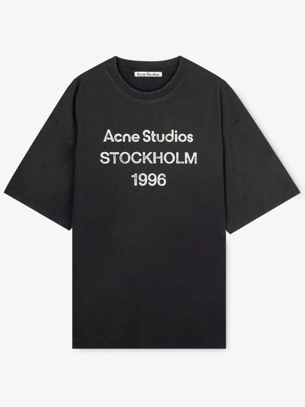 Logo Print Cotton Short Sleeve T-Shirt Fade Black - ACNE STUDIOS - BALAAN 3