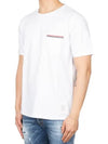 Men's Medium Weight Jersey Tipped Pocket Crewneck Short Sleeve T-Shirt White - THOM BROWNE - BALAAN 4