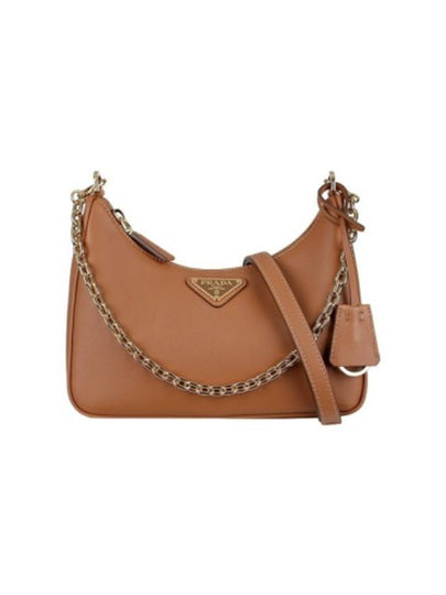 Triangle Logo Chain Shoulder Bag Brown - PRADA - BALAAN 2