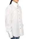 Embroidered Logo Big Collar Cotton Long Sleeve Shirt White - VIVIENNE WESTWOOD - BALAAN 6