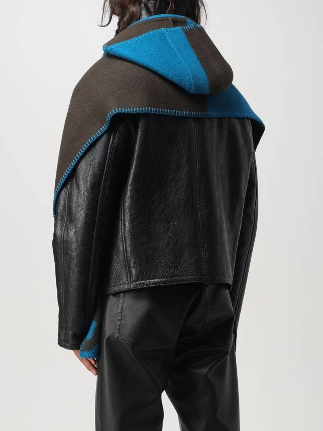 EKD Wool Hooded Scarf Blue - BURBERRY - BALAAN 5