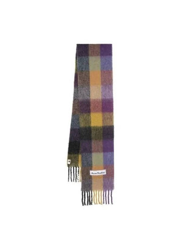 Check Mohair Muffler Muffler Grey Yellow - ACNE STUDIOS - BALAAN 1