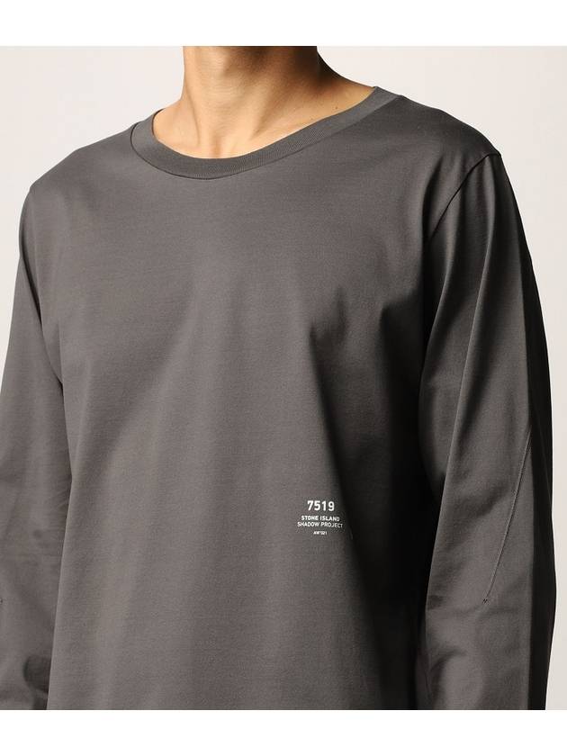 Shadow Project Logo Long Sleeve T-Shirt Charcoal - STONE ISLAND - BALAAN 7