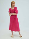 Square neck puff sleeve flare dresspink - OPENING SUNSHINE - BALAAN 2