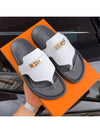 Women s Slippers Empire Kelly Buckle Suede Goatskin White Gold Plated - HERMES - BALAAN 1