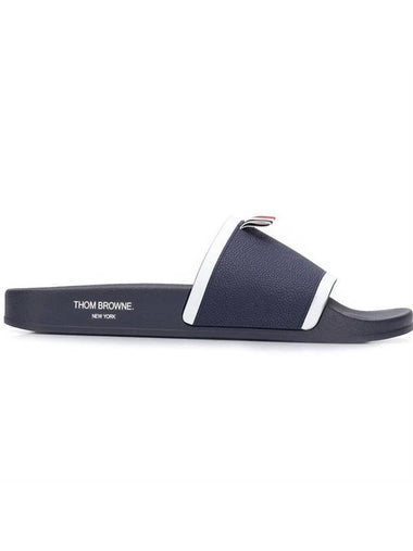 Rubber Full Slide Slippers Navy - THOM BROWNE - BALAAN 1