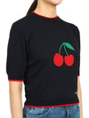 Cherry Short Sleeve Knit Top Black - ALESSANDRA RICH - BALAAN 4