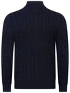 Men's Embroidery Pony Cable Half Zip Up Knit Top Navy - POLO RALPH LAUREN - BALAAN 4