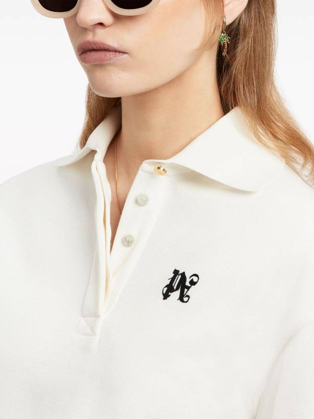 PA monogram cropped polo top - PALM ANGELS - BALAAN 6