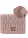 Matelasse Leather Half Wallet Light Pink - MIU MIU - BALAAN 3