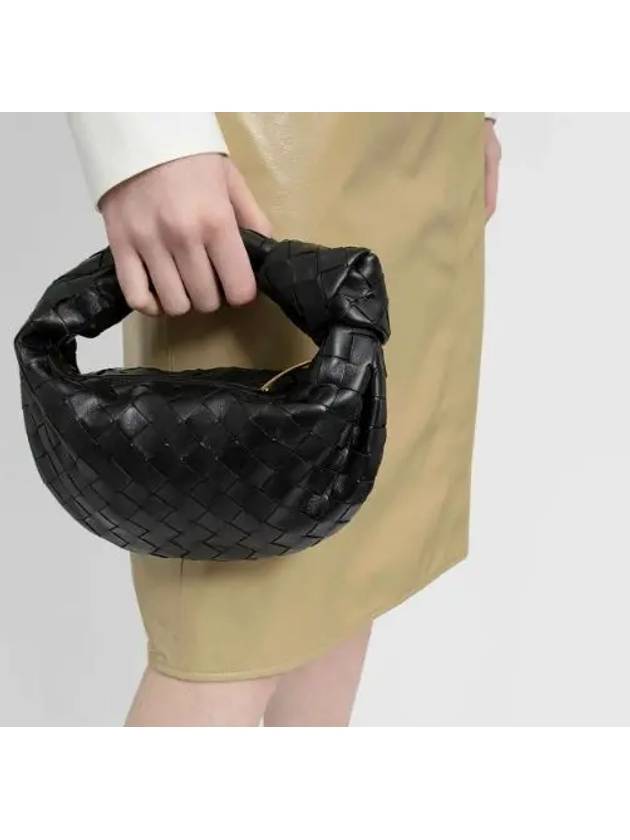 Jodie Intrecciato Small Tote Bag Black - BOTTEGA VENETA - BALAAN 6