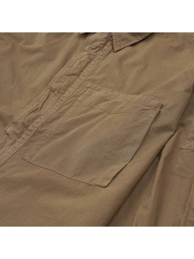 Gabardine Utility Long Sleeve Shirt Brown - CP COMPANY - BALAAN 10