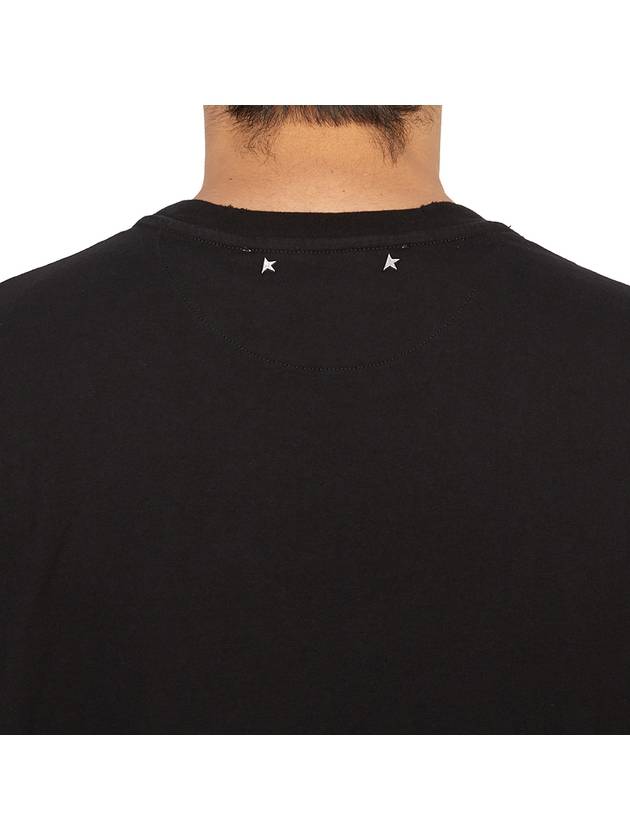 Embroidered Logo Crew Neck Short Sleeve T-Shirt Black - GOLDEN GOOSE - BALAAN 7