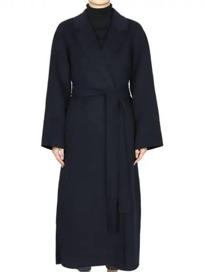 Agata Virgin Wool Single Coat Navy - MAX MARA - BALAAN 2