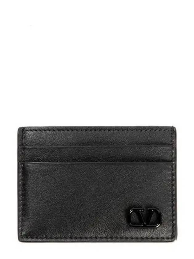 V Logo Signature Card Wallet Black - VALENTINO - BALAAN 2