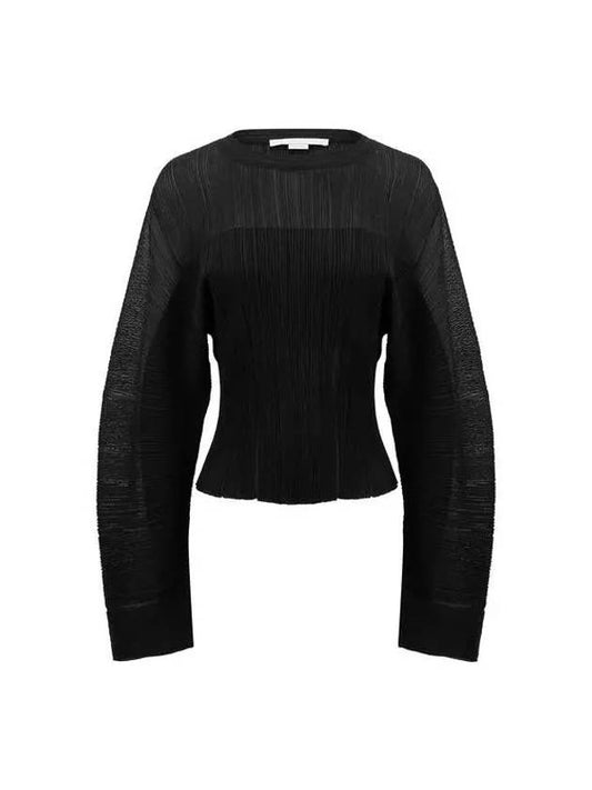 STELLA McCARTNEY Ribbed Pliss Easy Knit Black - STELLA MCCARTNEY - BALAAN 1