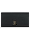 TB Logo Grainy Leather Continental Long Wallet Black - BURBERRY - BALAAN 2